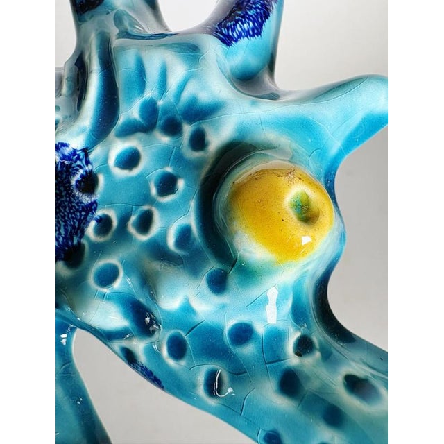 Blue Wall Decoration in Glazed Ceramic, France, 1970 For Sale - Image 13 of 15