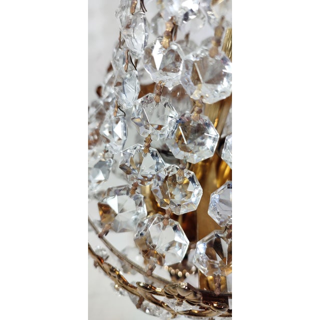 Gold Crystal Table Lamp, Spain, 1970s For Sale - Image 8 of 12