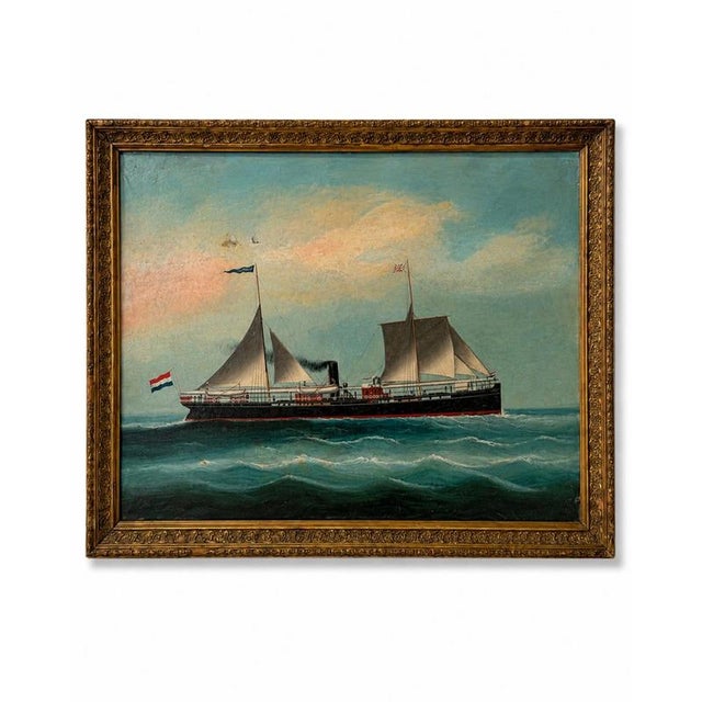 Marine Scene, 20th Century, Oil on Canvas For Sale - Image 6 of 6
