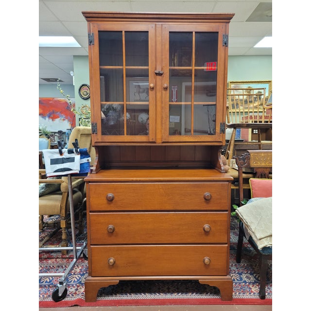 1950s Vintage Shaker Style Cherry Cupboard For Sale - Image 10 of 10