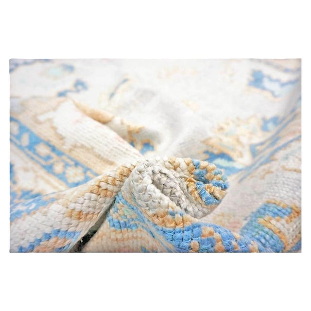 21st Century Turkish Oushak 5X7 Gray, Ivory & Slate Blue Handmade Area Rug #1144211 For Sale - Image 13 of 13