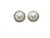This elegant pair of earrings features a vintage design with a large faux pearl round shape at its center , white gold...