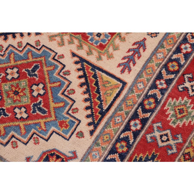 Shabby Chic Kazak Beige/Red Wool Rug - 3'5''x5'1'' For Sale In New York - Image 6 of 10