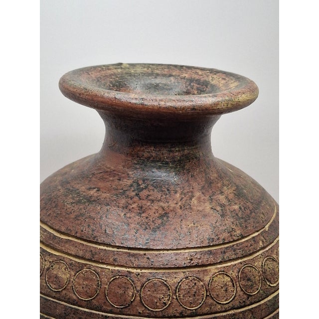 Mid-Century Modern Mid 20th Century Kenyan Kisii Soapstone Vase With Incised Fish and Geometric Motifs - Hand-Carved For Sale - Image 3 of 11