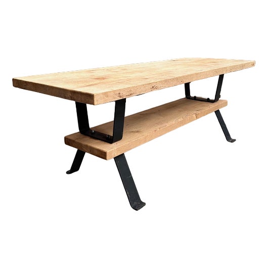 Wood and Metal Coffee Table, 1950s For Sale