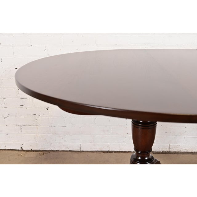 Kittinger Georgian Solid Mahogany Double Pedestal Extension Dining Table, Newly Refinished For Sale - Image 10 of 14