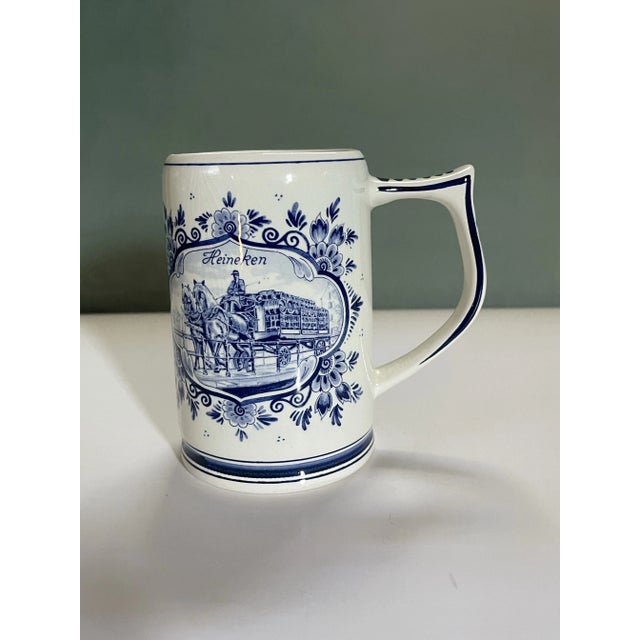 Mid 20th Century Vintage Blue & White Windmill Stein Mug For Sale - Image 5 of 6