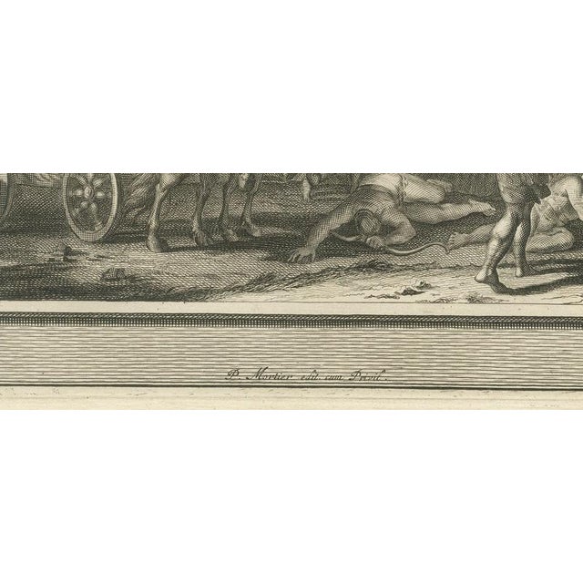 18th Century Pieter Mortier, Micaiah's Prophecy and Death of King Ahab in Battle, Pieter 1700, Engraving For Sale - Image 5 of 12