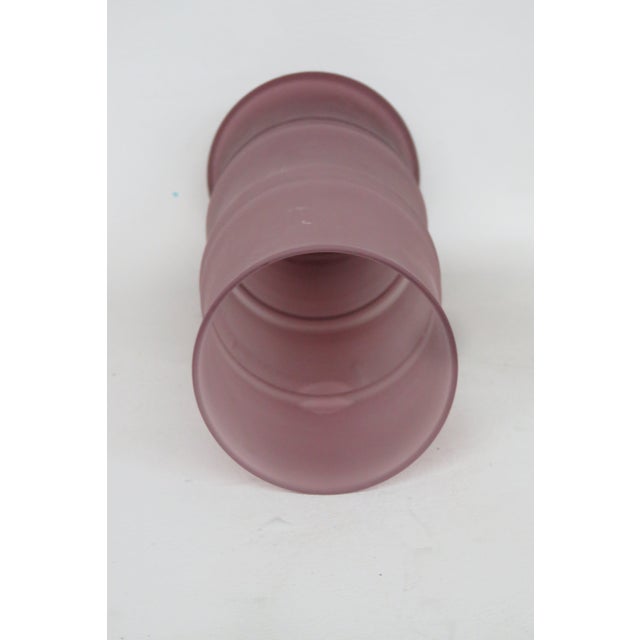 Purple Purple Frosted Glass Vase Vintage Bamboo Hooped Mid Century Modern Style 4746b For Sale - Image 8 of 11