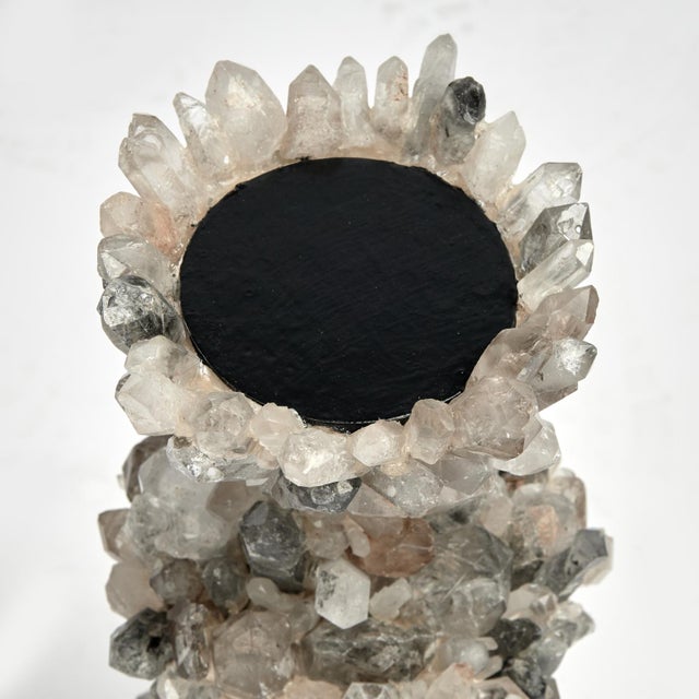 Pair of Vintage Quartz Crystal Candle Stands For Sale - Image 11 of 12