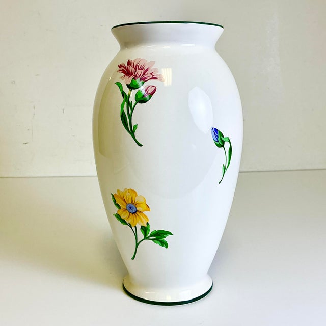 1996 Vintage Portuguese Hollywood Regency Tiffany & Co Porcelain Vase For Sale - Image 12 of 18