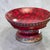Vintage Red Marble-Style Pedestal Elegant Compote Bowl With Ornate Brass Finish For Sale - Image 4 of 7