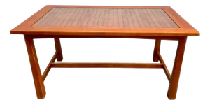 Glass and Wood Dining Table, Thailand, 2000s