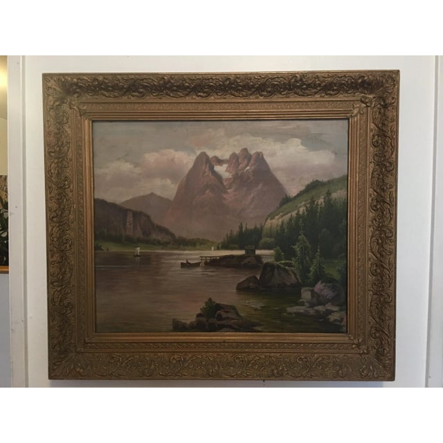 19th Century Mountain Landscape Oil Painting by Anton Pick, Framed For Sale In San Francisco - Image 6 of 6