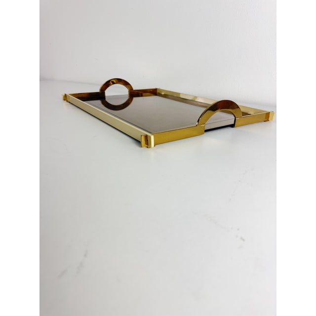 Italian Brass Tray with Smoked Glass Top, 1970s For Sale - Image 16 of 16