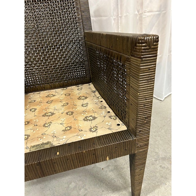 Late 20th Century Bielecky Brothers Cane Rattan Woven Chair For Sale - Image 11 of 12