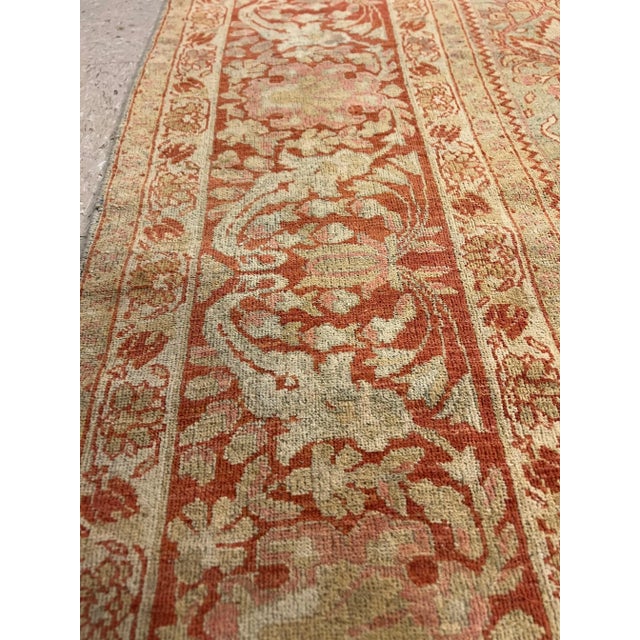 Antique Mahal Handmade Oriental Yellow & Orange Rug For Sale - Image 9 of 12