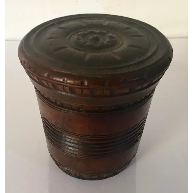 Early 19th Century Antique Early 19th Century George III Carved and Turned Mahogany Treen Box For Sale - Image 5 of 13