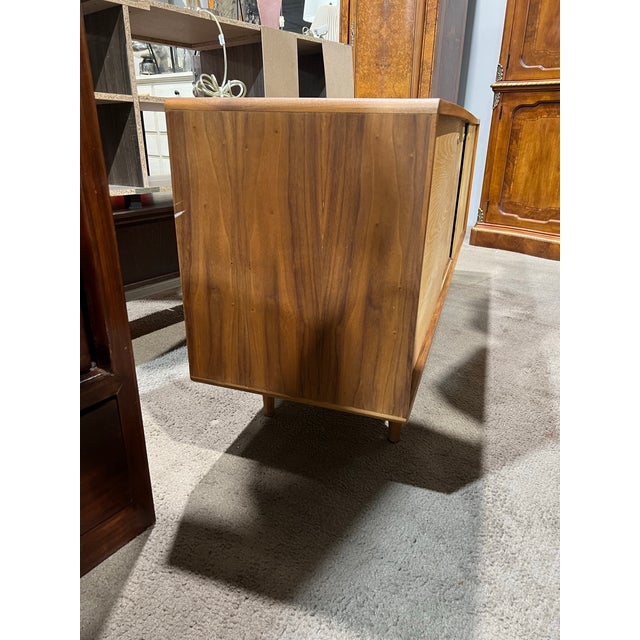 Early 21st Century Mid Century Modern Teak Wood Media Console For Sale - Image 5 of 5