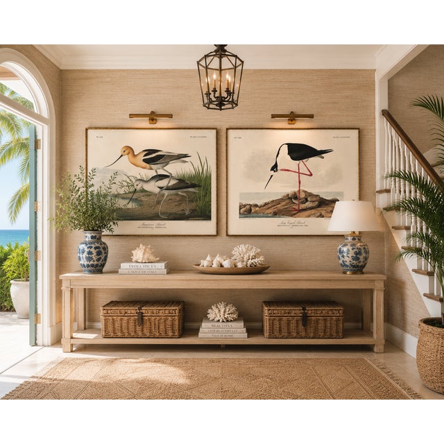The Audubon Avocet Collection, Museum Style Shorebird Diptych, 24" X 16" For Sale In Buffalo - Image 6 of 10