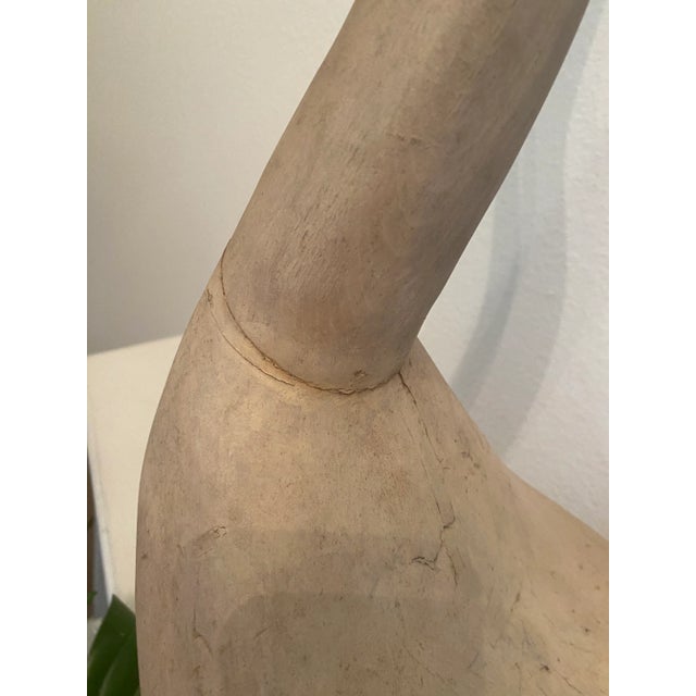 Vintage Wood Carved Folk Art Rustic Goose Decoy For Sale - Image 6 of 12