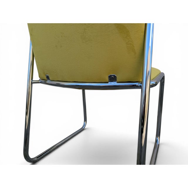 Vintage Steel Chairs with Yellow Velvet, 1970s, Set of 8 For Sale - Image 14 of 18