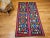 Vintage Uzbek Quilt, Hand-Stitched Silk, Geometric Pattern, Red & Turquoise, 39” X 73” For Sale - Image 4 of 12