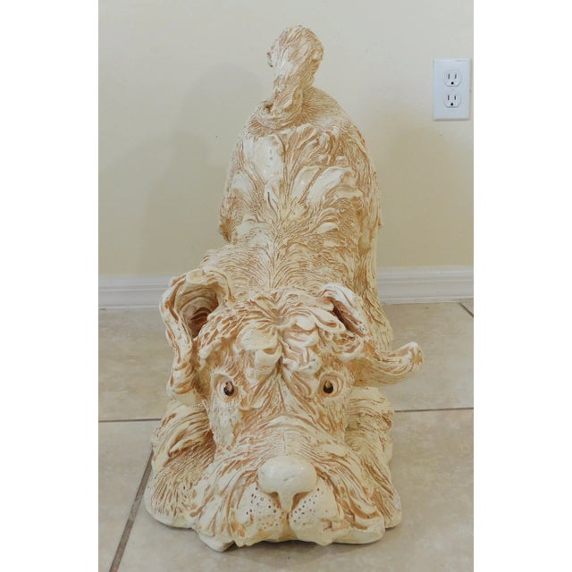 Mid-Century Modern Large 31" Mid-Century Jaru California Art Pottery Life Size Puppy Dog Statue Floor Figurine For Sale - Image 3 of 12