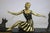 Art Deco Art Deco Patinated Bronze Sculpture of Lovely Seated Lady With German Shepherds For Sale - Image 3 of 7
