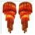 Italian Sconces with 41 Amber Colored Glasses, 1980s, Set of 2 For Sale