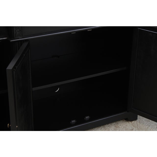 Ballard Designs Ballard Designs Mirror Door Black Tv Console Cabinet For Sale - Image 4 of 16