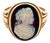 Vintage Solid Yellow Gold Cameo Ring, Size 10 For Sale