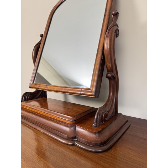 Wood Vanity Dressing Table with Swing Mirror For Sale - Image 7 of 14