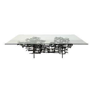 1970s Vintage Retro Daniel Gluck Brutalist Maze Coffee Table