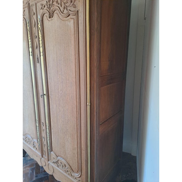 Mid 19th Century Normandy Oak Marriage Armoire, 1860 For Sale - Image 5 of 11