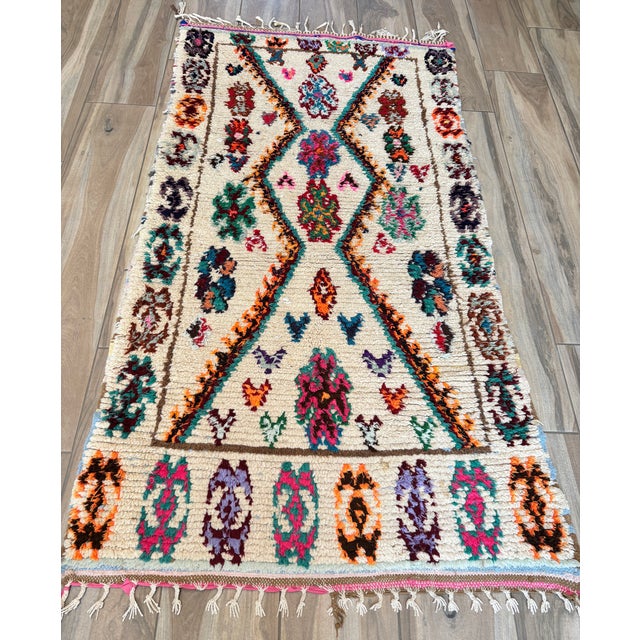 Vintage Moroccan Azilal Berber Boucherouite Rug For Sale - Image 16 of 16