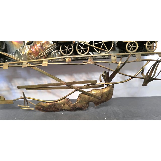 Mid-Century Modern Train Roalroad Copper Sculpture, McM, Union Pacific Central Curtis Jere Style For Sale - Image 3 of 11