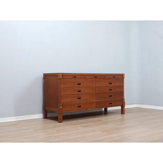 Mid-Century Italian Rationalist Walnut Multi-Drawer Sideboard, 1970s For Sale - Image 14 of 14