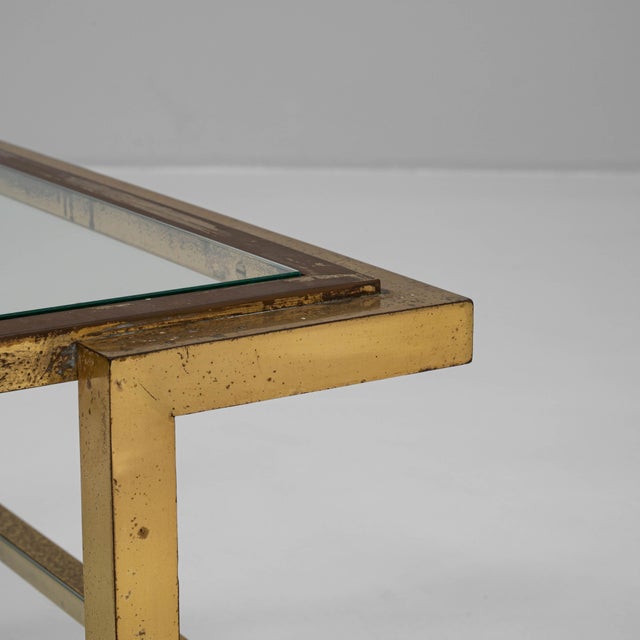 20th Century French Brass Coffee Table With Glass Top For Sale - Image 11 of 11