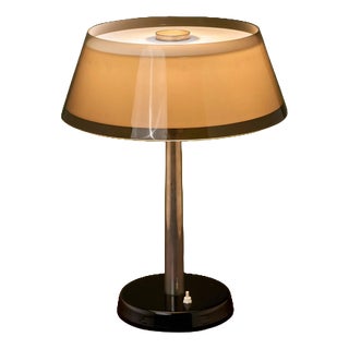 Tuomas Desk Lamp with Brown Shade by Yki Nummi, Finland, 1950s For Sale