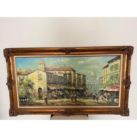 Hi, the X Rabous painting with frame is 32"X56" the mat frame is 24"X46" I tried to get pics of all sections. If need more...
