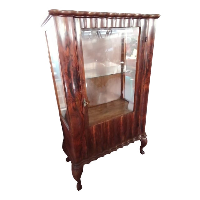 Antique Venetian Display Cabinet in Walnut Root, 1890s For Sale