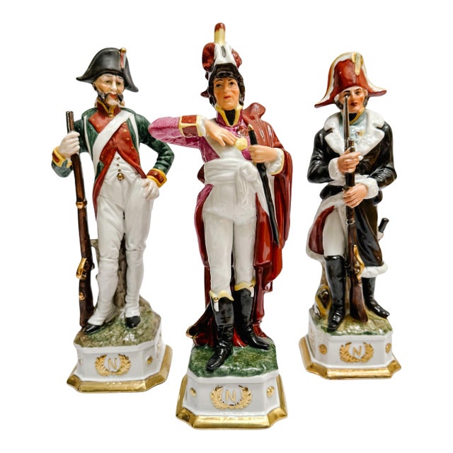 Vintage Italian Porcelain Napoleonic Soldier Figurines by Di Pietro – Set of 3 For Sale