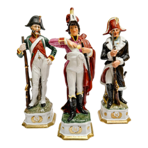 Vintage Italian Porcelain Napoleonic Soldier Figurines by Di Pietro – Set of 3