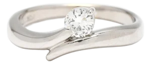 Diamond .20ctw Bypass Ring, 18k White Gold, Ring Size 5.5