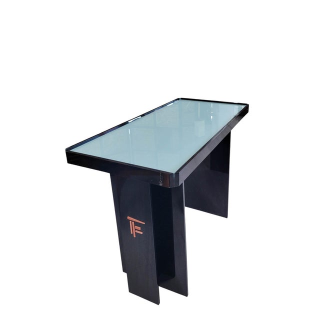 Postmodern Vintage Postmodern Architectural Black Acrylic Nightstands or End Tables, Pair For Sale - Image 3 of 11