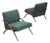 1960s Green Sculptural Lounge Chairs - A Pair For Sale