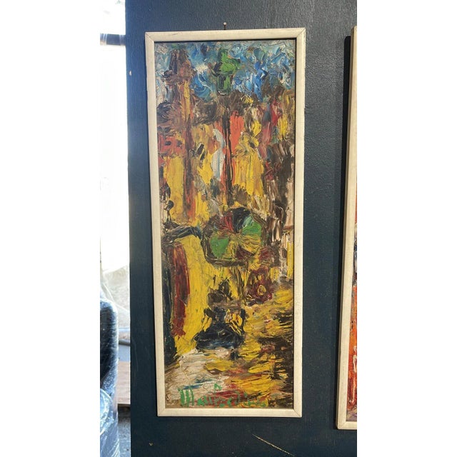 Mid-Century Florentine Oil on Board Painting – Italian Vintage Art Add a pop of color and artistic history to your space...