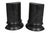 A pair of black marble column bookends with white veining. Demilune shaped bookends are carved to give the look of...
