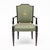 A handsome set of four armchairs in the French Art Deco tradition, constructed in dark ebonized wood and upholstered in a...